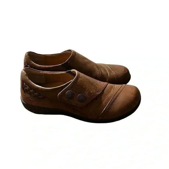 Aetrex Karina monk strap brown leather slip in with strap size women’s size 9.5 - Picture 2 of 11